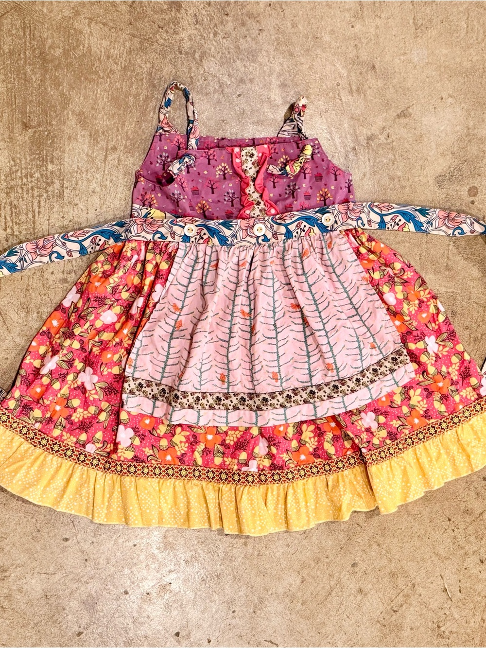 Matilda Jane Kira Knot Apron Dress HTF Friends Forever Girls RARE 6